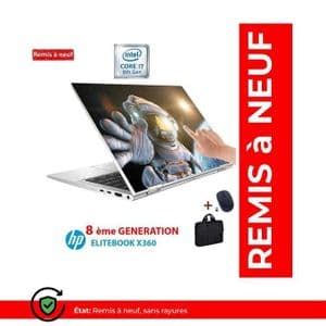 Hp Pc Portable Elitebook X360 G3 I7-8éme -16gb- 256gb Ssd-Tactile-Azerty-Remis à Neuf