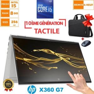 Hp EliteBook X360 G7 - Core i5 10ème génération - RAM 8 Go - SSD 256 Go - Écran Tactile - Inclus : Cartable et Souris - Remis à neuf