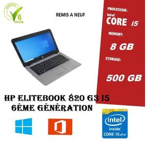 Hp EliteBook 840 G3 – 14” – Core i7-6600U – 8GB RAM – 256GB SSD – QWERTY (Remis à neuf)