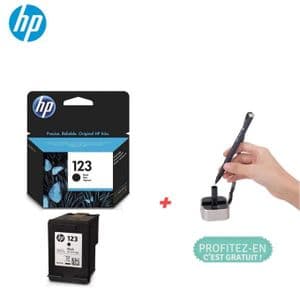 Hp Cartouche HP 123 noir Original ( Stylo fixe Gratuit )