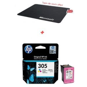 Hp cartouche 305 Couleur Compatible avec les imprimantes jet d'encre HP Deskjet 2710, 2720 ( tapis de souris offert )