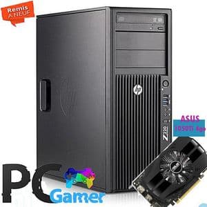 Hp Z220 PC Gamer - Intel Xeon E3-1240 V2 3,10 GHz - 8Go DDR3 - 256Go SSD - 500Go SATA - ASUS GTX 1050ti 4 Go DDR5 - Noir- Remis à neuf