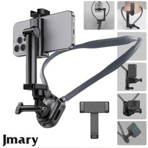 Jmary Support de Cou MG-01 2-en-1 pour Smartphone et Caméra – Tournage POV, Rotation 360°