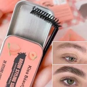 Kiss Beauty Gel pour Sourcil Naturel 10g , Savon a Sourcils Imperméable 3D avec Brosse