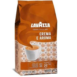 Lavazza Coffee Café Crema E Aroma 1KG Grains de Café Force : 8/10 Rond & Arôme Intense- 1Kg