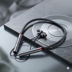 Lenovo Écouteurs Bluetooth Sans Fil Tour de Cou IPX5 Étanches – Réduction de Bruit, Micro Intégré