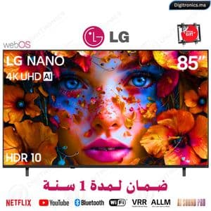 LG 85 NANO 4K UHD AI NU85 Smart TV webOS HDR10, AI Sound Pro Télécommande AI Magic, 85NU850B6LA
