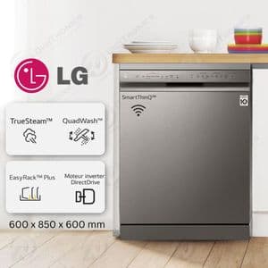 LG Lave-vaisselle 14 Couverts Inverter Direct Drive, QuadWash, TrueSteam, Wi-Fi SmartThinQ, DFC435FP