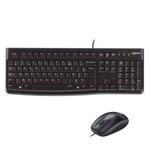 Logitech MK120 Combo Clavier et Souris Filaire pour Windows, Souris Optique Filaire, Clavier Taille Standard, Plug-and-Play USB, Compatible avec PC, Ordinateur Portable - AZERTY