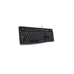 Logitech K120 Clavier Filaire pour Windows, USB Plug-and-Play, Taille Standard, Résistant Eclaboussures, Barre D'Espacement Incurvée, Compatible PC, Ordinateur Portable- Noir - AZERTY.