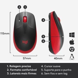 Logitech M190 Full-size wireless mouse - RED - 2.4GHZ EMEA28i-935 - M190