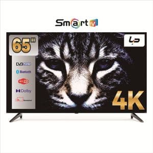 LP Téléviseur Smart TV 65 Pouces 4K UHD, Système Android 14.0, 3 Ports HDMI, 2 Ports USB, Connexion WiFi, Tuner Numérique DVB-T2/S2