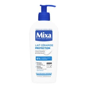 Mixa Expert Peau Sensible - Lait Ceramide Protection - Anti-Secheresse Severe - Peaux Seches et Fragilisees - Hypoallergenique - Sans Parfum - 250ml