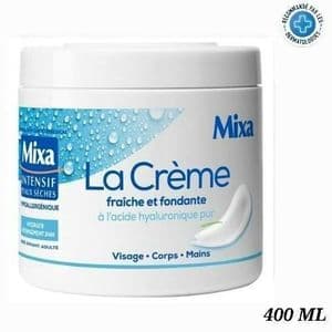 Mixa Crème Hydratante à l'Acide Hyaluronique - 400ml (Visage,Corps,Mains)Origine France