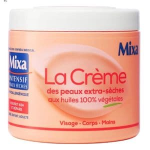Mixa Crème Hydratante,Peaux Sèches(Visage,Corps,Mains,Pieds)-Bébé,Enfant,Adulte