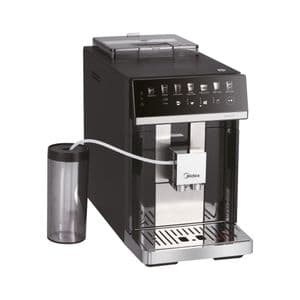 Midea machine à café expresso automatique avec broyeur à café intégré écran tactile 5 types de café + buse à lait arrêt automatique couleur noir/silver