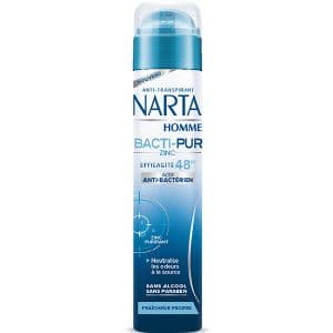 Narta – Deodorant atomiseur BactiPur Zinc pour hommes – 200ML