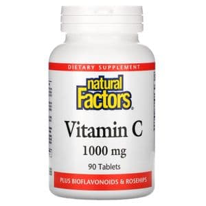 Natural Factors Vitamine C, Avec bioflavonoïdes et cynorrhodon, 1000 mg, 90 comprimés