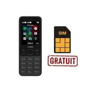 Nokia 150 Téléphone Cellulaire - 2.4" - Double SIM - Noir + Carte SIM Gratuite