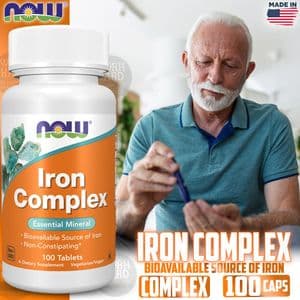Now Foods Capsules Complexe de Fer, Minéral Essentiel Non-Constipant, 100 Capsules