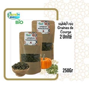 Nutri Energie Graines de Courge Semi Grillées, Sans Sel – Pack de 2×250g (500g) 100% Pures et Naturelles, Sans Additifs
