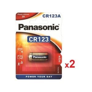 Panasonic 2 Piles 3V CR123A au Lithium Batterie 3 volts // CR123A 3V Appareil Photo 2Pcs