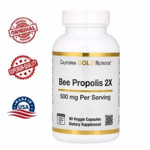 CALIFORNIA GOLD NUTRITION Bee Propolis 2X, Concentrated Extract, 500 mg , 90 Veggie Caps