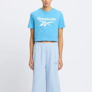 Reebok Identity Big Logo Cropped Femme T-shirts Bleu