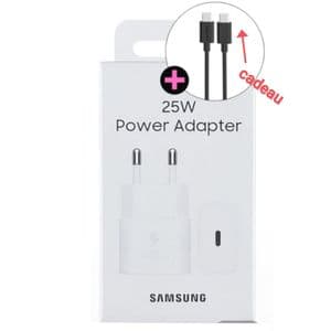 Samsung Adaptateur secteur 25W ultra rapide (câble cadeau gratuit original) 12 mois de garantie