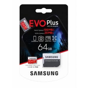 Samsung Carte Mémoire EVO Plus microSDXC UHS-I 64 Go – Classe 10 – Jusqu'à 130 Mo/s