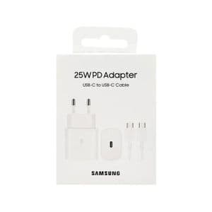 Samsung Chargeur originale 25W Ultra rapide secteur Fast Type-C vers Type-C 25W avec câble