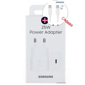 Samsung Adaptateur secteur 25W ultra rapide (câble cadeau gratuit original) 12 mois de garantie