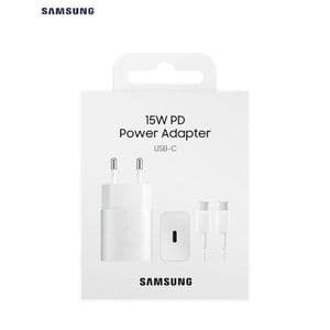 Samsung Chargeur Adaptateur 15W secteur originale Fast Type-C vers Type-C avec cable