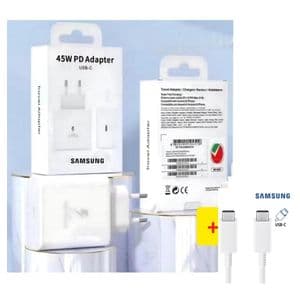 Samsung Chargeur adaptateur Officiel 45W ultra rapide avec câble cadeau gratuit original