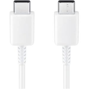 Samsung Cable Original Type C- Type C Fast Charge pour Chargeur 15W,25W et 45 Watts Blanc