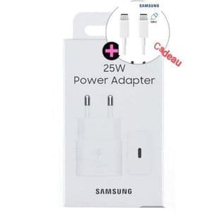 Samsung Adaptateur secteur 25W ultra rapide (câble cadeau gratuit original) 12 mois de garantie