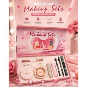 SHEGLAM Makeup Set – Kit de Maquillage Complet avec Poudre, Highlighter, Mascara, Eyeliner, Rouge à Lèvres, Crayon à Lèvres et Sourcils – Coffret Cadeau Femme.