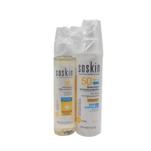 SoSkin Ecran Solaire Spray Spf50 150ml+huile Solaire Spf30 100ml Pack