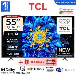TCL 55" Premium QD Mini LED 4K UHD – GOOGLE TV - 144HZ VRR - Dolby Vision & Onkyo - 55P8L - NEW 2026