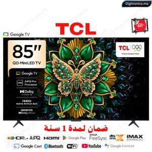 TCL 85 QD-MiniLED 4K UHD Smart Google TV Dolby Vision IQ, 144Hz, ONKYO Audio, 85C6K