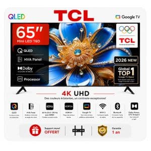 TCL 65 Premium QLED 4K UHD Smart Google TV Dolby Vision, Dolby Atmos, Design Slim & Uni-body, 65T6D