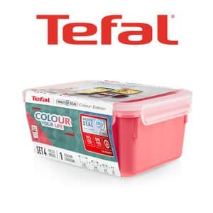Tefal SET 4 boîtes alimentaires rect 0,2/0,55/0,80/2,2L terracotta MASTERSEAL N1030910