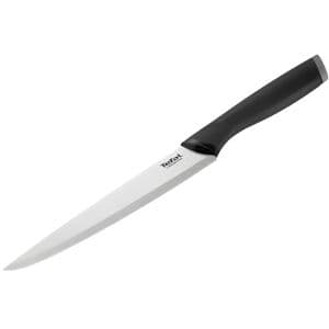 Tefal Couteau de Cuisine - Lame Acier Inoxydable & Manche Ergonomique - Tranchage Précis - Noir, Lame 20cm