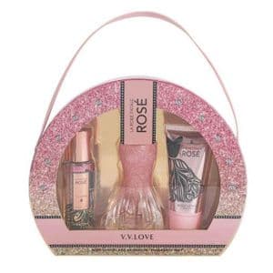 V.V.LOVE Coffret Cadeau La Robe Fatale Rosé (Eau de parfum 100ml + Brume corporelle 85ml + Lotion corporelle 75ml)