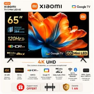 XIAOMI 65 S Mini LED 4K UHD Smart Google TV Dolby Audio HDR10+, Game Boost 120 Hz + Support Gratuit