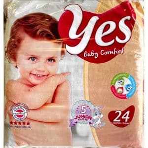 Yes Couches Junior Confort Rp 24 Unités taille 5 ( 15-28 KG)
