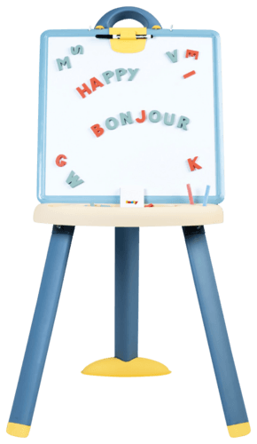 1. Pupitre Rose 2. Tableau Bleu Double Face Avec Lettres Magnétiques - Smoby
