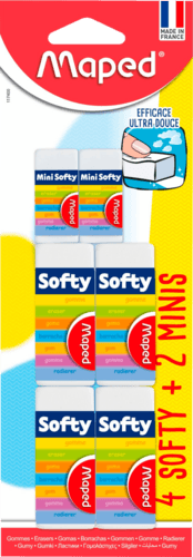 4 gommes "softy" ET 2 mini - MAPED