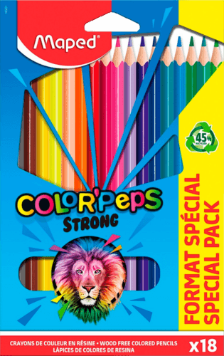 18 crayons de couleur "color'peps STRONG" - MAPED
