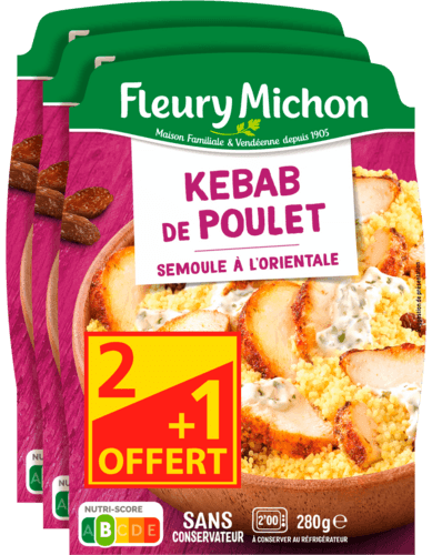 Kebab de poulet semoule à l'oriental - FLEURY MICHON